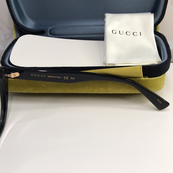 NEW Authentic Gucci GG1172O 001/004 Black & Gold Cat Eye Glasses - Picture 14 of 14